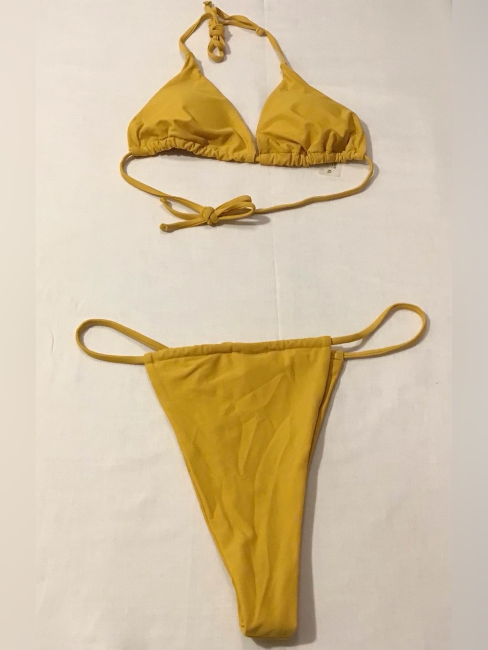 Matte Salvation Golden Mustard Triangle Bikini